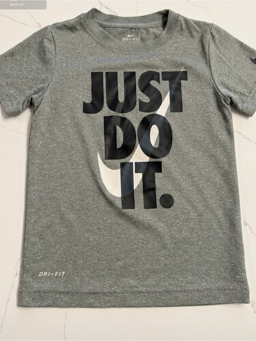 Nike Boys Dri-Fit Graphic Tee — Gray Size 6